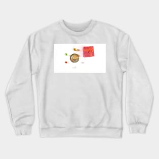 Bitcoin coin and gift, luxury. Concept of mining business, wealth, fortune, success Crewneck Sweatshirt